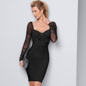 Venus Mesh Sleeve Bandage Dress - Size 4